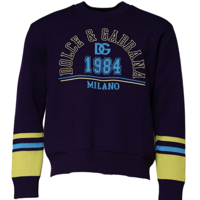 Dolce & Gabbana Blue 1984 Milano CrewNeck Sweatshirt Sweater
