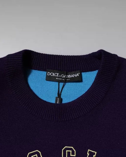 Dolce & Gabbana Blue 1984 Milano CrewNeck Sweatshirt Sweater