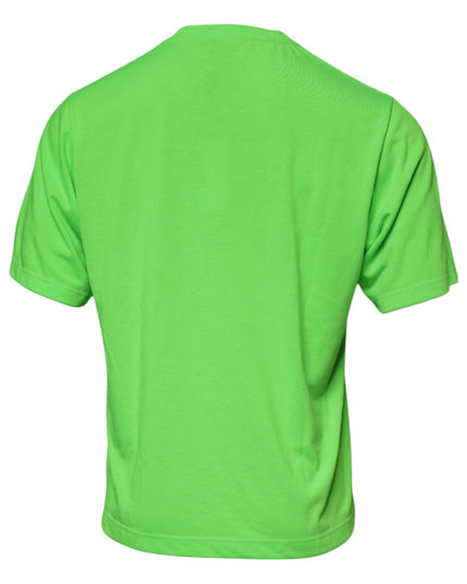 Dolce & Gabbana Green Logo Polyester Crew Neck T-shirt