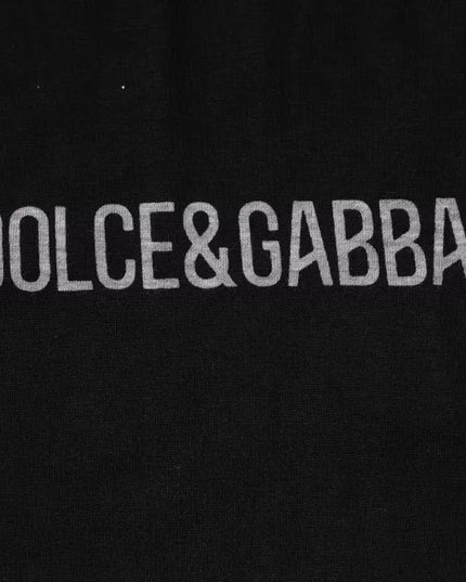 Dolce & Gabbana Black Logo Cotton Crew Neck Men Tee T-shirt