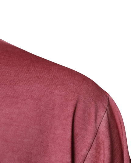 Dolce & Gabbana Pink Logo Print Cotton Crew Neck T-shirt