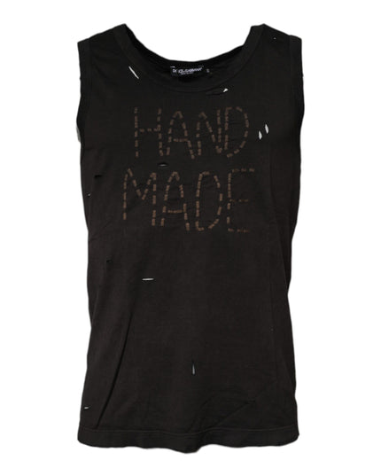 Dolce & Gabbana Black Sleeveless Round Neck Tank T-shirt