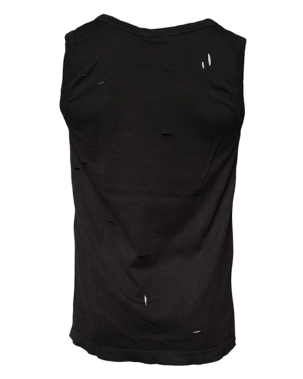 Dolce & Gabbana Black Sleeveless Round Neck Tank T-shirt