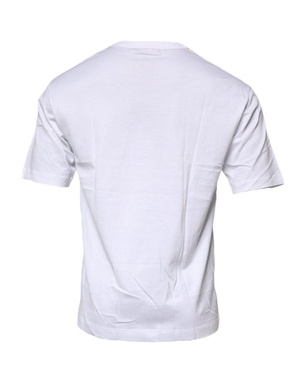 Dolce & Gabbana White Floral Print Cotton Crew Neck T-shirt