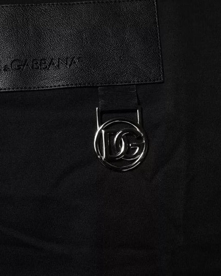 Dolce & Gabbana Black Logo Patch Cotton Crew Neck T-shirt