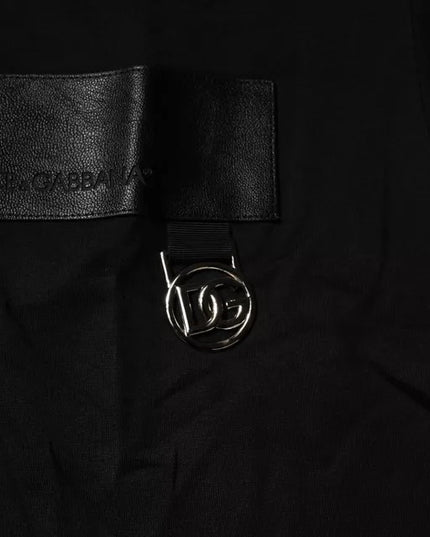 Dolce & Gabbana Black Logo Patch Cotton Crew Neck T-shirt