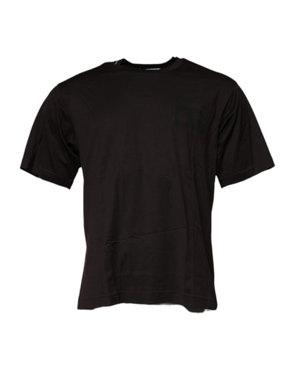 Dolce & Gabbana Dark Brown Logo Cotton Crew Neck T-shirt