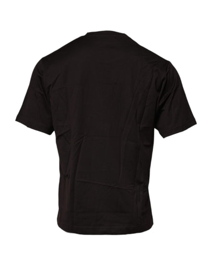 Dolce & Gabbana Dark Brown Logo Cotton Crew Neck T-shirt