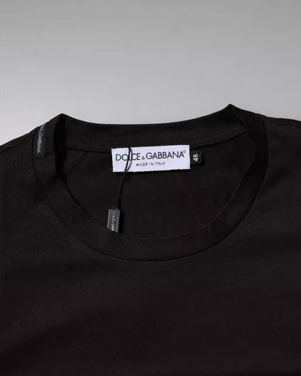 Dolce & Gabbana Dark Brown Logo Cotton Crew Neck T-shirt