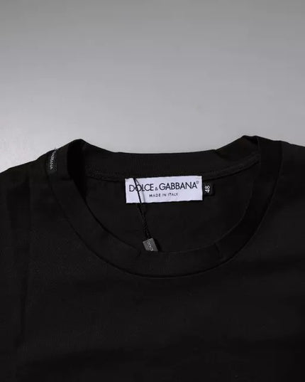 Dolce & Gabbana Dark Brown Logo Cotton Crew Neck T-shirt