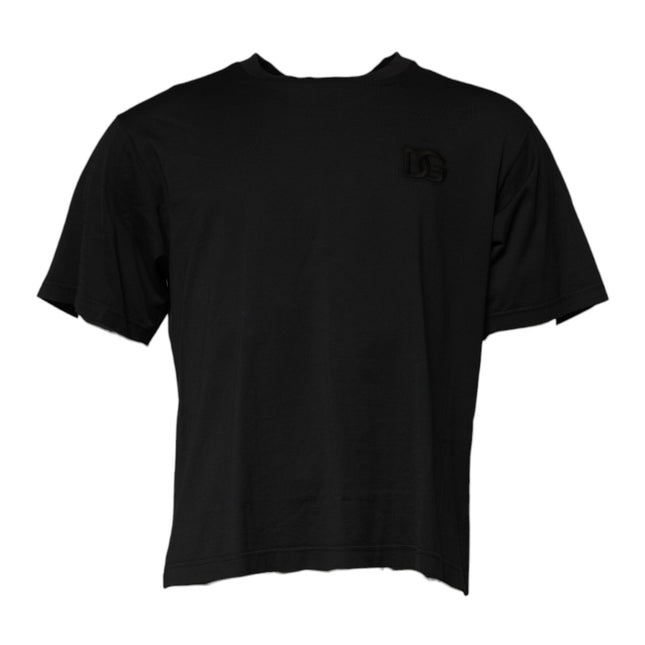 Dolce & Gabbana Black DG Logo Cotton Crew Neck T-shirt