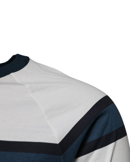 Dolce & Gabbana White Logo Print Cotton Men Crew Neck T-shirt