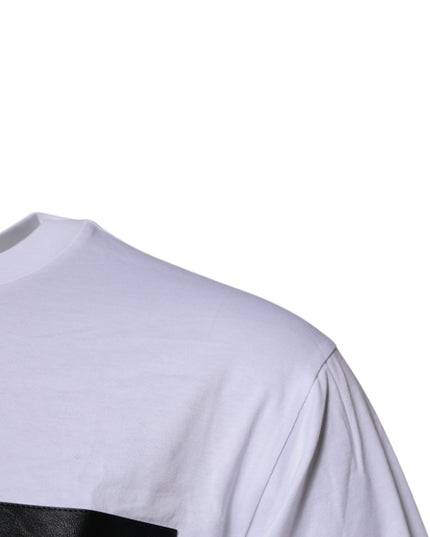 Dolce & Gabbana White Logo Patch Cotton Crew Neck T-shirt