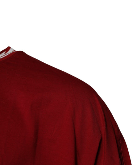 Dolce & Gabbana Red Logo Crown Cotton Crew Neck T-shirt