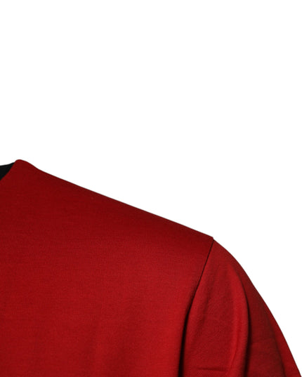 Dolce & Gabbana Red Logo Crown Cotton Crew Neck T-shirt