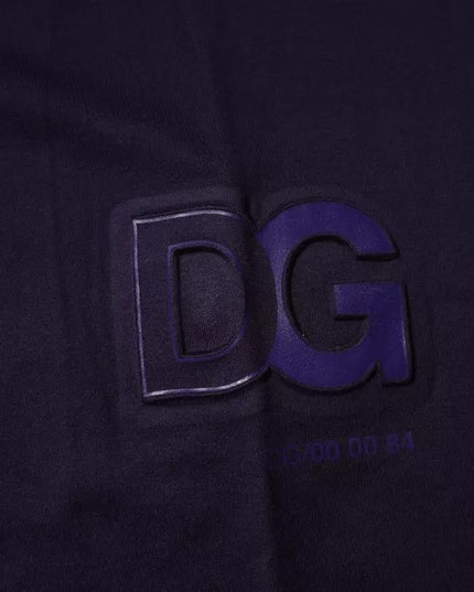 Dolce & Gabbana Navy Blue DG Logo Cotton Crew Neck T-shirt