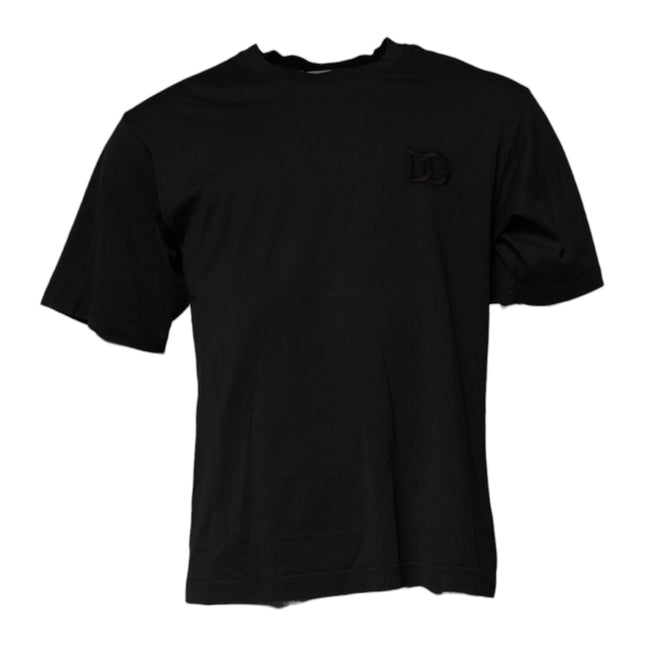 Dolce & Gabbana Black DG Logo Cotton Crew Neck T-shirt