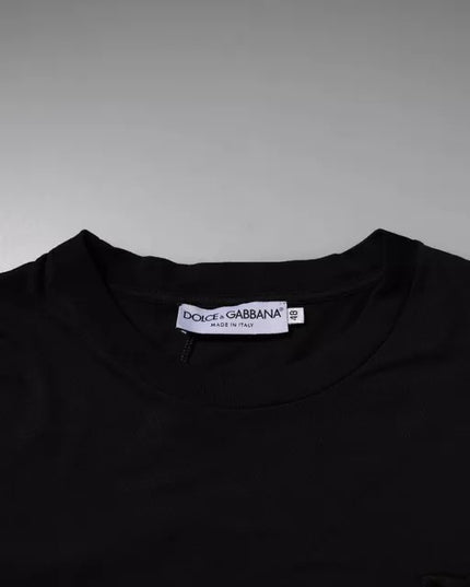 Dolce & Gabbana Black DG Logo Cotton Crew Neck T-shirt