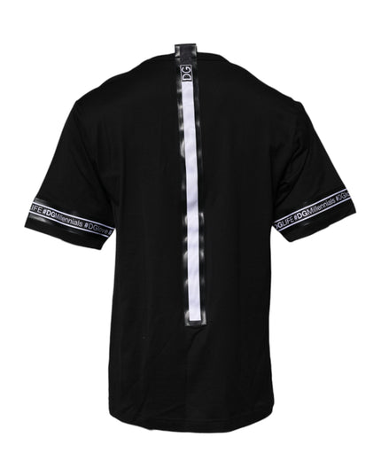 Dolce & Gabbana Black #DGMILLENNIALS Cotton Crew Neck T-shirt