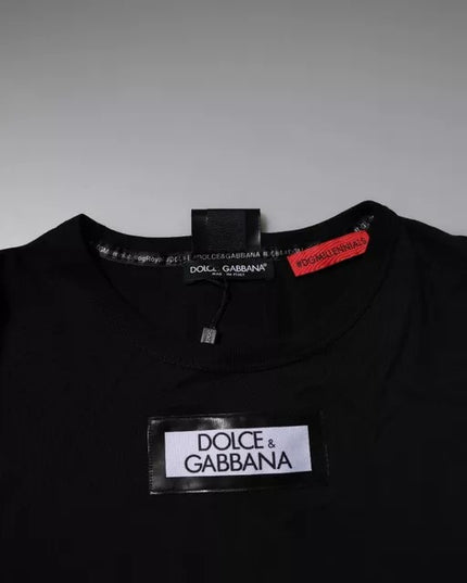 Dolce & Gabbana Black #DGMILLENNIALS Cotton Crew Neck T-shirt