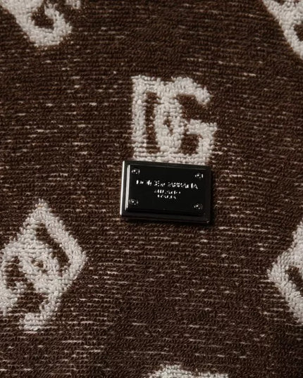 Dolce & Gabbana Brown Logo Monogram Cotton Crew Neck T-shirt