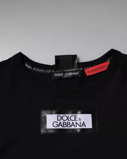Dolce & Gabbana Black #DGMILLENNIALS Cotton Crew Neck T-shirt