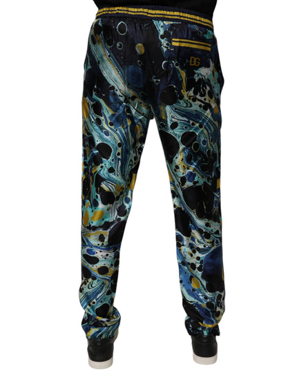 Dolce & Gabbana Multicolor Marble Print Jogger Sweatpants Pants
