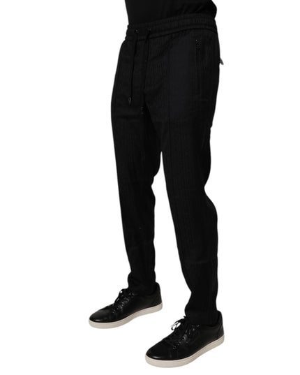 Dolce & Gabbana Black Wool Jogger Jogging Pants