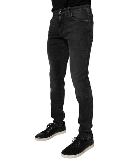 Dolce & Gabbana Black Cotton Stretch Skinny Men Denim Jeans