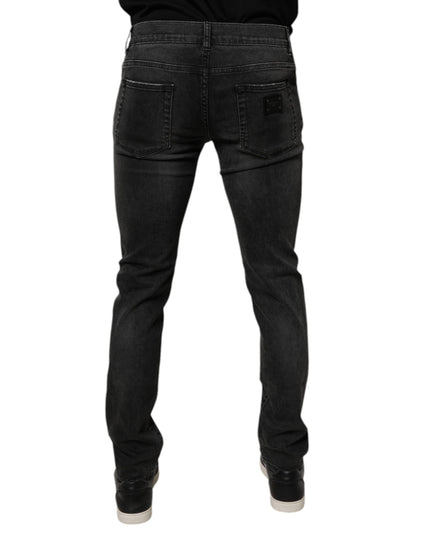 Dolce & Gabbana Black Cotton Stretch Skinny Men Denim Jeans