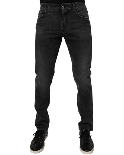Dolce & Gabbana Black Cotton Stretch Skinny Men Denim Jeans