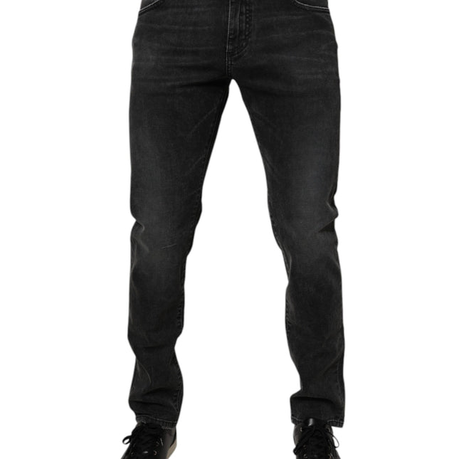 Dolce & Gabbana Black Cotton Stretch Skinny Men Denim Jeans