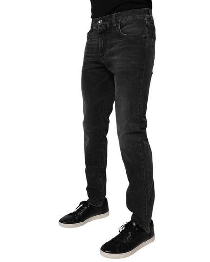 Dolce & Gabbana Black Cotton Stretch Skinny Men Denim Jeans