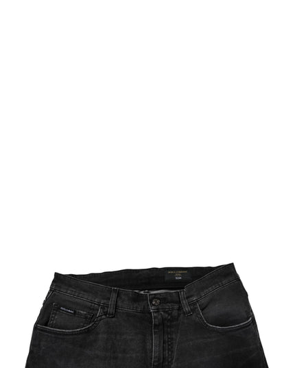 Dolce & Gabbana Black Cotton Stretch Skinny Men Denim Jeans