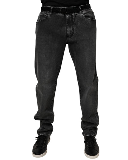 Dolce & Gabbana Black Cotton Stretch Skinny Men Denim Jeans