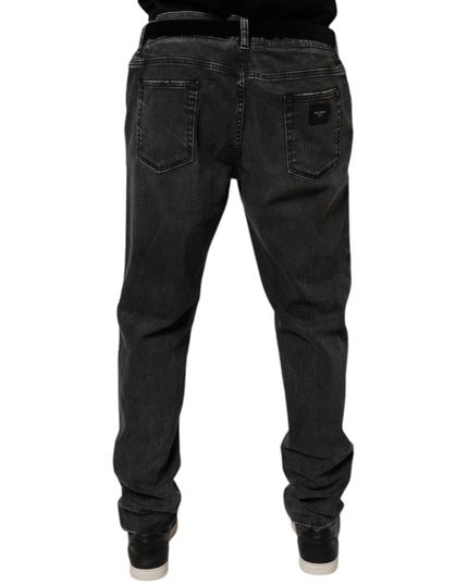 Dolce & Gabbana Black Cotton Stretch Skinny Men Denim Jeans
