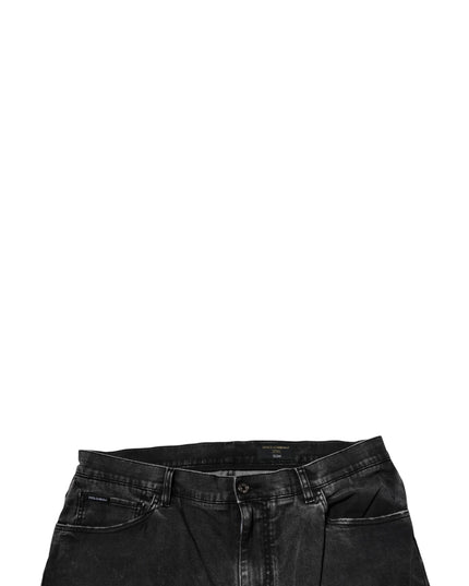 Dolce & Gabbana Black Cotton Stretch Skinny Men Denim Jeans