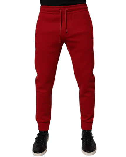 Dolce & Gabbana Red Cotton Jogger Jogging Pants