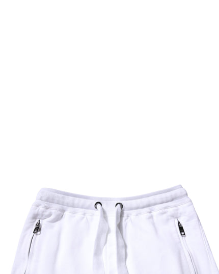 Dolce & Gabbana White Cotton Logo Jogger Pants