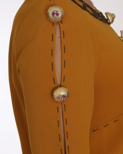 Dolce & Gabbana Brown Mini  Crystal Embellished Dress