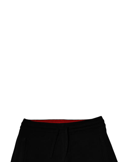 Dolce & Gabbana Black Wool Mid Waist Jogger Sweatpants Pants