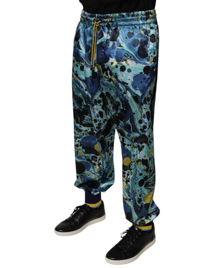 Dolce & Gabbana Multicolor Marble Print Jogger Men Sweatpants Pants