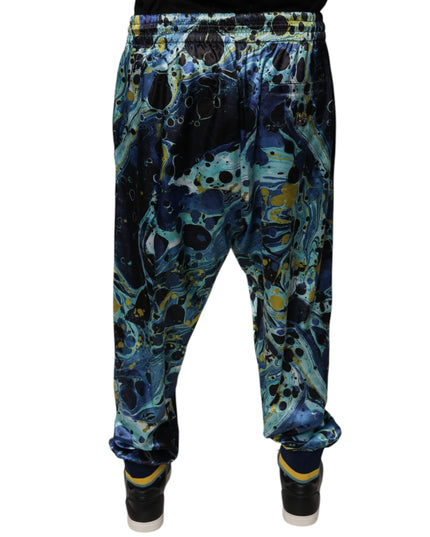 Dolce & Gabbana Multicolor Marble Print Jogger Men Sweatpants Pants