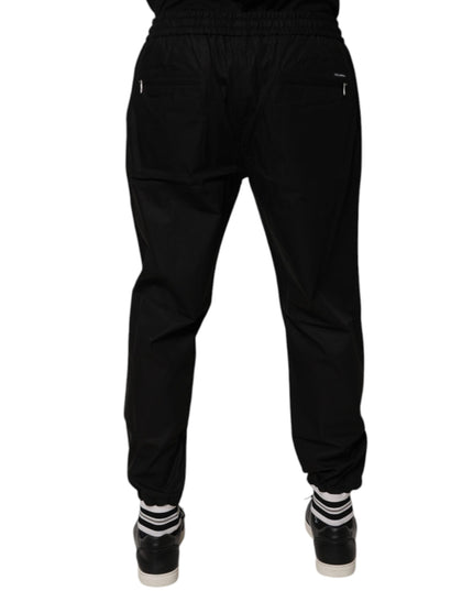 Dolce & Gabbana Black Cotton Men Jogger Sweatpants Pants