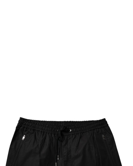 Dolce & Gabbana Black Cotton Men Jogger Sweatpants Pants