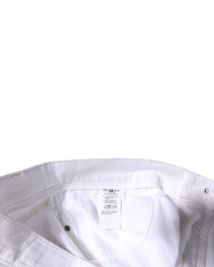Dolce & Gabbana White Cotton Stretch Skinny Men Denim Jeans