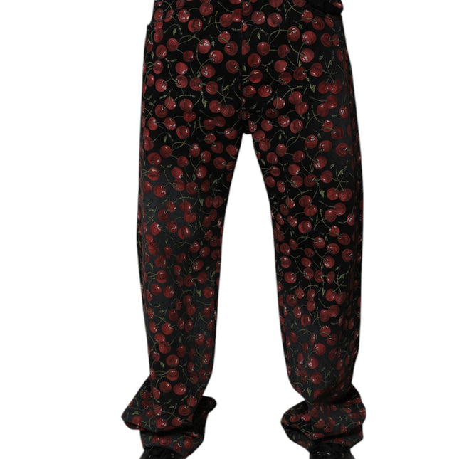 Dolce & Gabbana Black Cherry Cotton Straight Men Denim Jeans