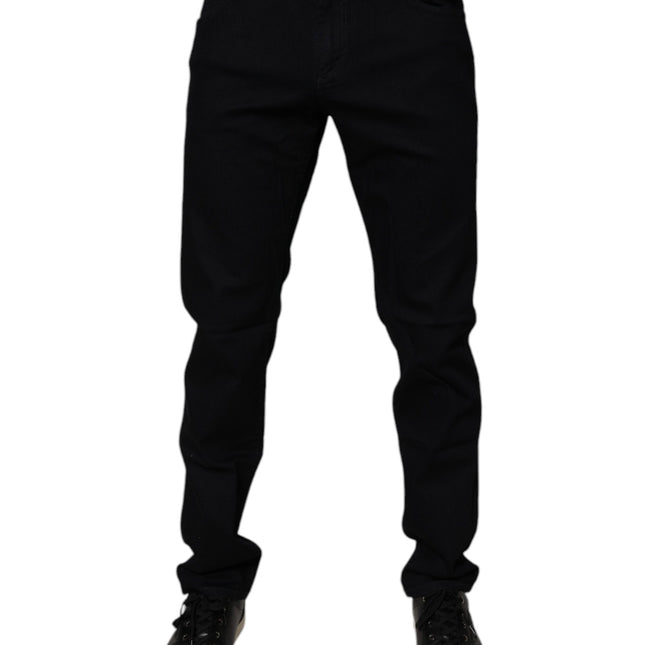 Dolce & Gabbana Black Cotton Stretch Slim Fit Men Denim Jeans