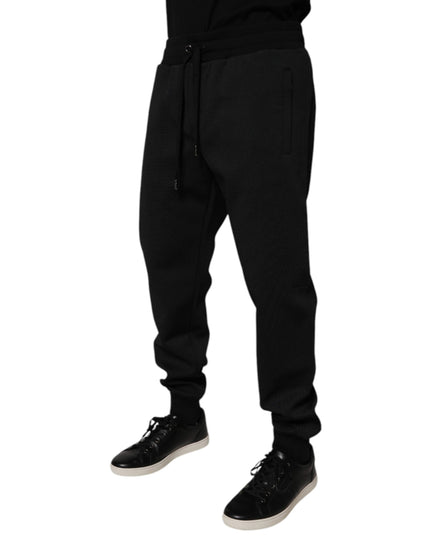 Dolce & Gabbana Black Polyester Men Jogger Sweatpants Pants