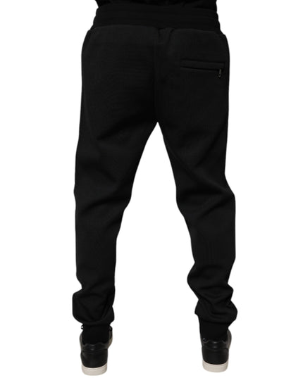 Dolce & Gabbana Black Polyester Men Jogger Sweatpants Pants